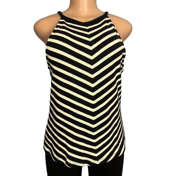 3/$30 🍂 Maeve Anthropologie Navy and White Knit Halter Tank - Picture 3 of 9